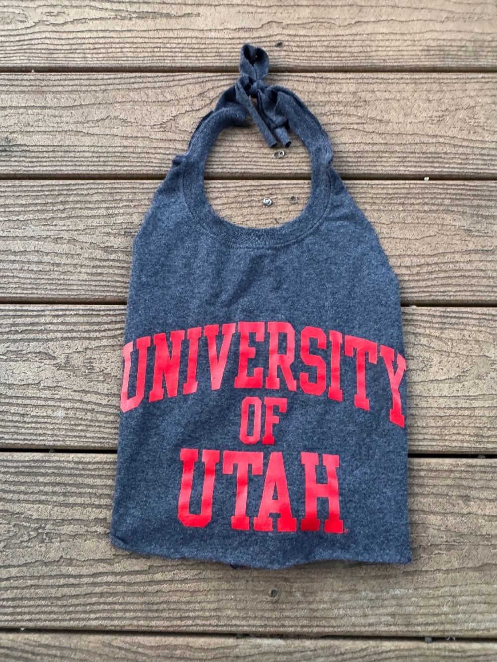 Utah Utes vintage charcoal reworked halter top one size